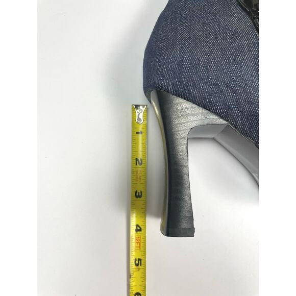 EUC - Navid O Nadia Denim Stretch Block Heel Boot - Picture 6 of 8